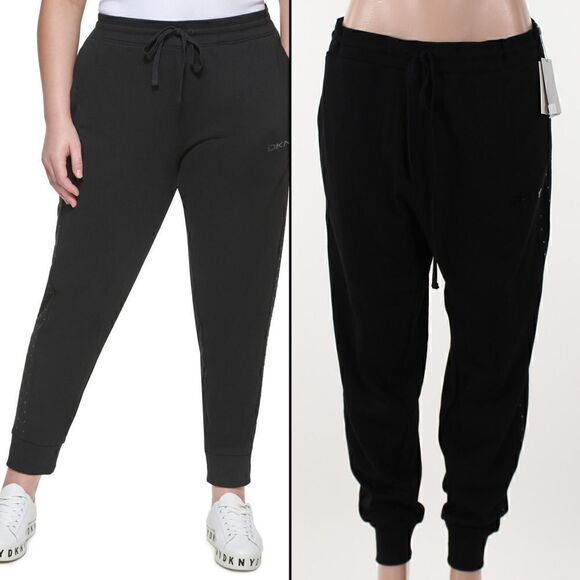 Dkny Sport Plus Size Embellished Jogger Pants - Picture 1 of 5